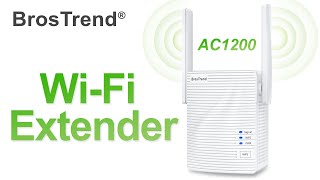 BrosTrend WiFi Range Extender Boost Your Home WiFi Coverage AC1200 Dual Band Wireless Repeater [upl. by Tiras]