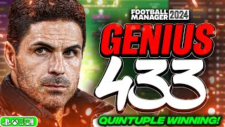 Artetas GENIUS 433 FM24 Tactics  x5🏆Winning  Best FM24 Tactics [upl. by Ellehsal]