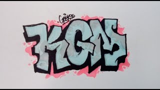 Drawing graffiti KGM how to draw colors letters lettering [upl. by Anerat]