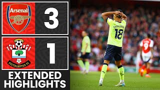 EXTENDED HIGHLIGHTS Arsenal 31 Southampton  Premier League [upl. by Ahtabbat]