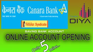 Canara Bank  Online Account Opening  Saving Account [upl. by Hpotsirhc132]