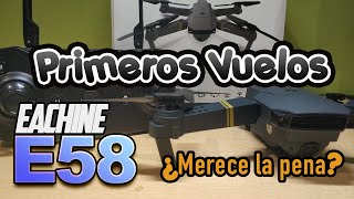 👍Eachine E58 👍Unboxing y primeros vuelos como volar y explicación botones mando [upl. by Renault316]