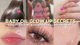 How to use BABY OIL to GLOW UP beauty tips and tricks 🎀✨ [upl. by Onoitna]