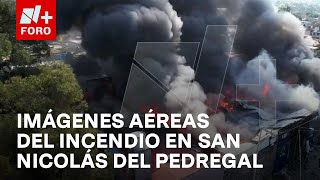 Alerta en Tlalpan Así se ve desde el aire en incendio de recicladora en Tlalpan  Noticias MX [upl. by Ainerol]