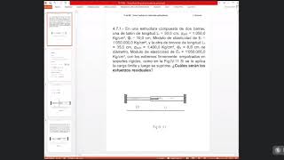 29 RESIS II G2  Ejercicio esfuerzos residuales 2 Barras diferentes materiales [upl. by Cissie]