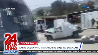 Ilang sasakyan inararo ng bus  24 Oras Weekend [upl. by Publia]