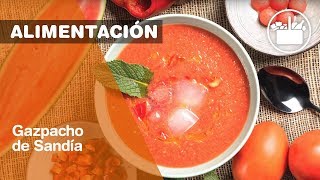 Receta de Gazpacho de Sandía con cubitos de limón y jengibre [upl. by Nosde]