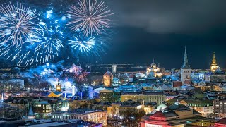 🔴 2024 ESTONIA TALLINN NEW YEAR FIREWORKS AND COUNTDOWN HAPPY NEW YEAR [upl. by Alhan]