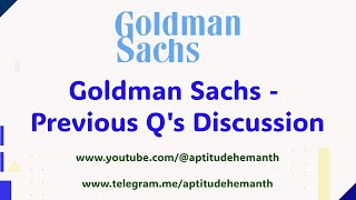 Goldman Sachs  Previous Qs  Round 1 [upl. by Xyno]