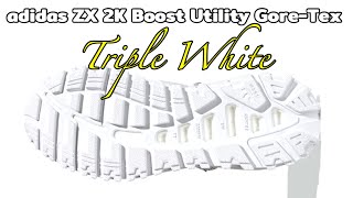 TRIPLE WHITE adidas ZX 2K Boost Utility GoreTex DETAILED LOOK and Release Update [upl. by Eelirak419]