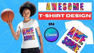 Design a TSHIRT on CANVA Easy Typography Tutorial [upl. by Richia249]