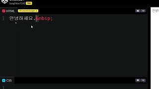 24 05 14 HTML CSS 강좌 31강 nbsp공백문자 [upl. by Adena]