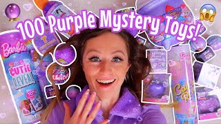 UNBOXING 100 PURPLE ONLY MYSTERY TOYS😱☂️🔮🦄🍇💜 MAGIC MIXIES BARBIE APHMAU NANO PODS ETC🫢 [upl. by Udall532]