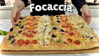 FOCACCIA MAXI morbida e fragrante in 3 gusti diversi RICETTA FACILE di Tutti a tavola [upl. by Irap10]