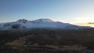 Panoramic Views above Saxholl Crater Snæfellsnes Peninsula Iceland in 4K [upl. by Alahc]