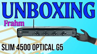 Amplificador Frahm Slim 4500 Optical G5 Para Som Ambiente  Unboxing [upl. by Nylrehs]