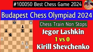 Jegor Lashkin vs Kirill Shevchenko  Budapest Olympiad 2024 chess [upl. by Atinod624]