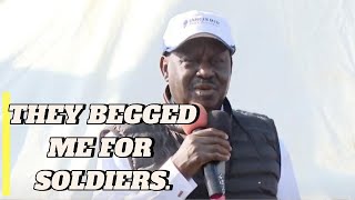 RUTO kneeled and Begged Me to Give Him Soldiers Raila says [upl. by Naujled156]