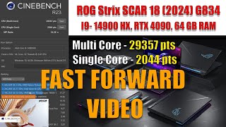 ROG Strix SCAR 18 2024 G834JYRR6087  Cinebench R23 fast forward video [upl. by Hecht808]