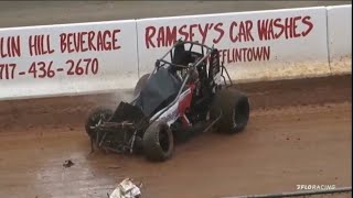 Scary Wreck for Justin Whittall at Port Royal  410 Sprints [upl. by Eener]