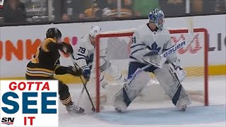 GOTTA SEE IT William Nylander’s Embarrassing Misplay Gives Bruins An Easy Goal [upl. by Aratehs]