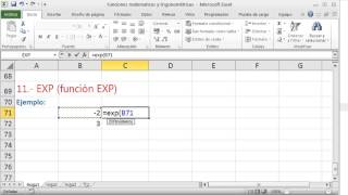 Excel funcion exp exponencial con excel [upl. by Neilla]