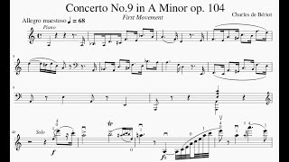 De Bériot Violin Concerto No9 op104 A Minor First Movement with Metronome Slow Practice Video [upl. by Issej]