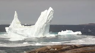 Gigantic iceberg in Greenland collapsing in Disko Bay [upl. by Emmye]