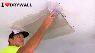 How To Repair WATER DAMAGED DRYWALL CEILING Step by Step [upl. by Eniluqcaj684]