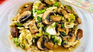 MUSHROOM CABBAGE STIR FRY  Low Carb Stir Fry for Weight Loss [upl. by Iglesias]