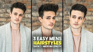 3 Easy Mens Hairstyles  Short  Medium Length Hair Tutorial  BluMaan 2018 [upl. by Esinrahc942]