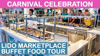 Carnival Celebration Lido Marketplace Buffet Food Tour [upl. by Aretak]