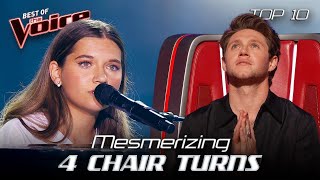 Stunning 4 CHAIR TURN Blind Auditions that BLEW AWAY the Coaches of The Voice  Top 10 [upl. by Eisdnil]