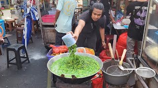 Traditional Ayam Penyet of Indonesia with Mashed Green Chili  Indonesian Street Food [upl. by Medrek849]