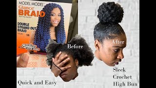 Sleek Faux High Bun Model Glance Braid Double Strand Out Crochet Hair [upl. by Fantasia]