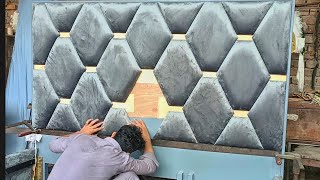 How to make Upholstered King Platform Bed  Easy process of making Bed DIY for beginners cushion [upl. by Chubb]