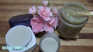 Crema antiarrugas y gel cicatrizante áloe y manzanilla  Recetas Simples [upl. by Noland]