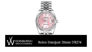 Rolex Datejust 31 Oystersteel amp White Gold Ladies Luxury Wrist Watch 31mm [upl. by Sarazen]