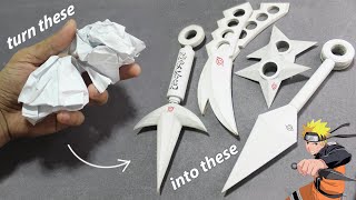 EASY PAPER ART  How to make Realistic Paper Ninja Weapon  Compilation quotFREE TEMPLATEquot [upl. by Anelav778]