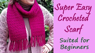 CROCHET Super Easy Crochet Scarf for Beginners [upl. by Ellednek]