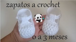 Zapatos a crochet para bebe punto pop corn  0 a 3 meses [upl. by Linda]