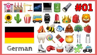 Teil 1 Lerne 400 Wörter  Deutsch mit Emoji  🌻🌵🍿🚌⌚️💄👑🎒🦁🌹🥕⚽🧸🎁 learngerman [upl. by Tija]