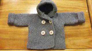 Knitted Peacoat Design For Kids Made By Clydknits [upl. by Clower]