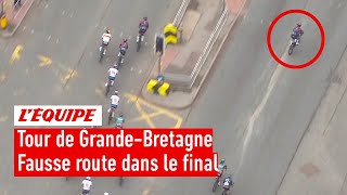 Incroyable bévue  Quand des coureurs se trompent de route dans le final Tour de GrandeBretagne [upl. by Assyram]