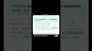 Use PASCALS TRIANGLE to EXPAND a BINOMIAL maths math mathematics mathsshorts mathshorts [upl. by Robbi159]