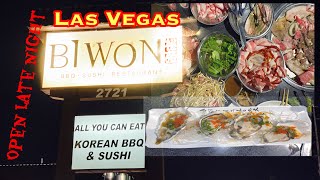 Las Vegas Vlog  BIWON Korean BBQ amp Sushi  All You Can Eat  October 2021 [upl. by Adiarf]