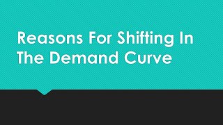 Reasons for shifting in the demand curve [upl. by Erick774]