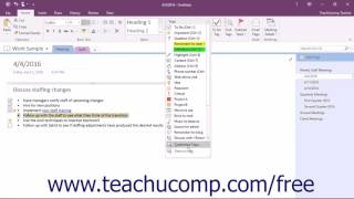 OneNote 2016 Tutorial Tagging Notes Microsoft Training [upl. by Doi404]