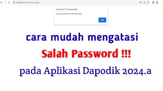 DAPODIK 2024a  MENGATASI SALAH PASSWORD LOGIN DAPODIK 2024a [upl. by Payson]