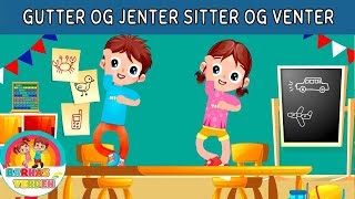 Gutter og jenter  sitter og venter  Norske Barnesanger  barnesanger på norsk [upl. by Coppock103]